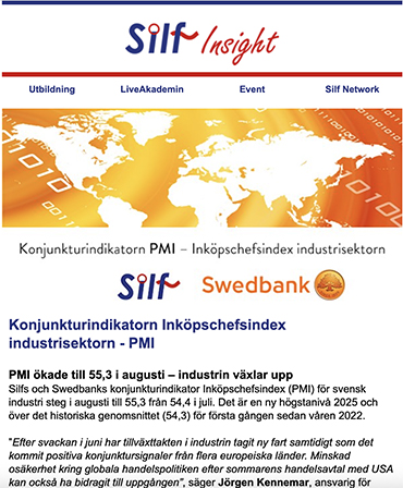 Silf Nyhetsbrev 1 sep 2025 med nyheter hos Silf
