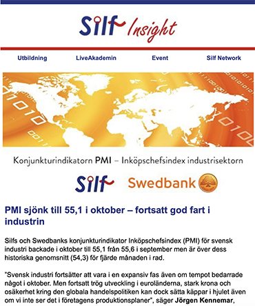 Silf Nyhetsbrev 3 nov 2025 med nyheter hos Silf