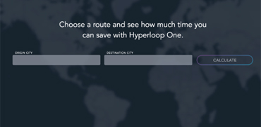 Bild på val av resa med Hyperloop